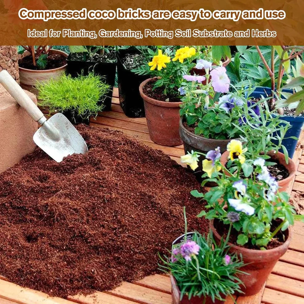 Organic Coco Coir Brick - Potting Soil Mix for Plants