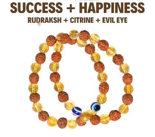 Rudraksha & Citrine Bracelet (Buy 1 Get 1 Free)