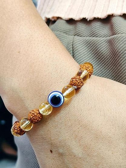 Rudraksha & Citrine Bracelet (Buy 1 Get 1 Free)