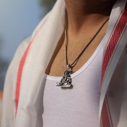 Meditation Hanuman Ji-AsthDhatu Locket With Chain