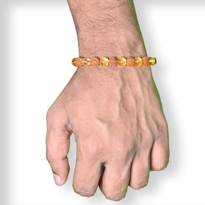 Rudraksha & Citrine Bracelet (Buy 1 Get 1 Free)