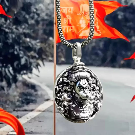 Men's Silver Chain with Hanuman Pendant