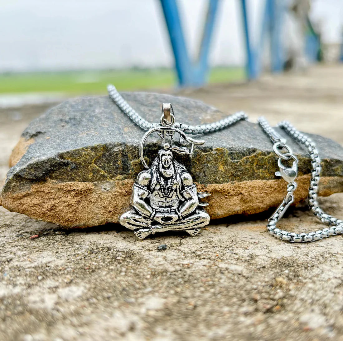 Meditation Hanuman Ji-AsthDhatu Locket With Chain